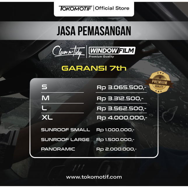 Booking Jasa Pemasangan Kaca Film Mobil Clean N Tidy Premium Garansi 7 Tahun