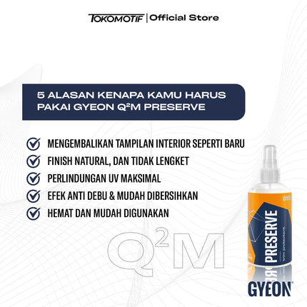 Gyeon Q2M Preserve 250 ml - Cairan Perawatan Plastik