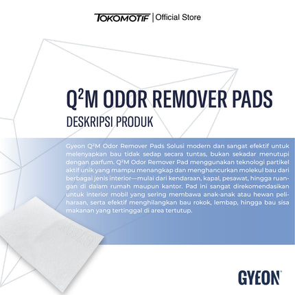 Gyeon Q²M Odor Remover Pads 4 Pack Penghilang Bau Mobil Kapal Kantor Rumah Permanen Segar