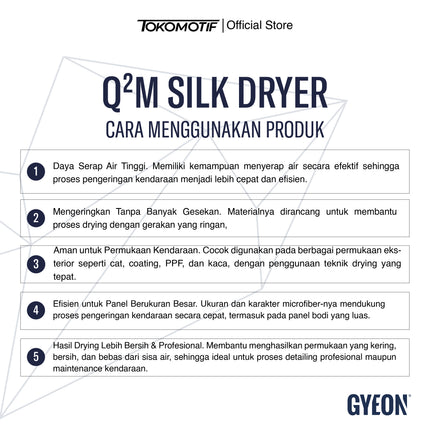 Gyeon Q2M Silk Dryer Evo 50x55 cm - Microfiber