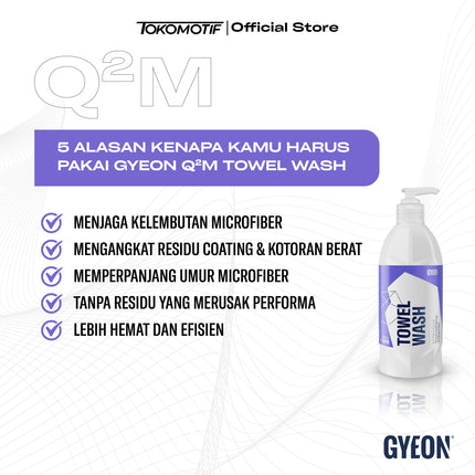 Gyeon Q2M Towel Wash 500 ml - Shampo Pembersih Microfiber