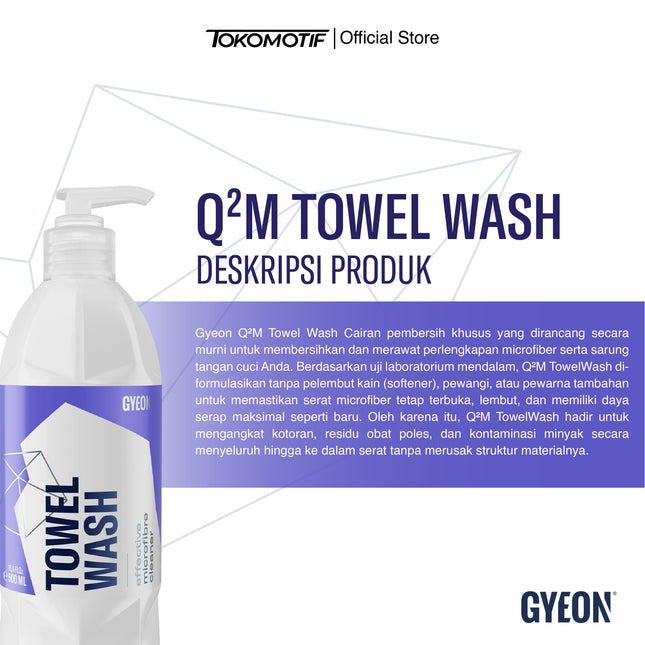 Gyeon Q2M Towel Wash 500 ml - Shampo Pembersih Microfiber