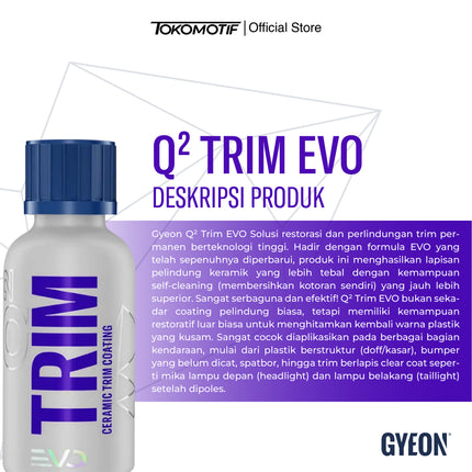 Gyeon Q2 Trim Evo 30 ml - Coating Plastik Eksterior