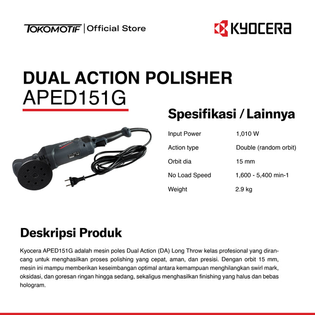 Kyocera Dual Action Polisher APED151G - Mesin Poles