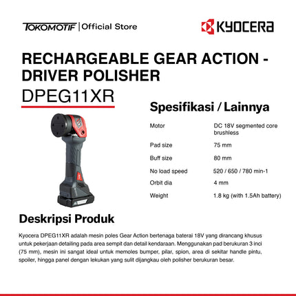 Kyocera Rechargeable Gear-driven Polisher DPEG11XR - Mesin Poles