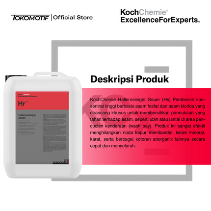 KochChemie Hallenreinger Sauer 23 Kg - Pembersih Ruang Cuci Mobil