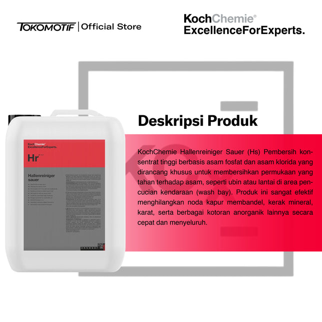 KochChemie Hallenreinger Sauer 23 Kg - Pembersih Ruang Cuci Mobil