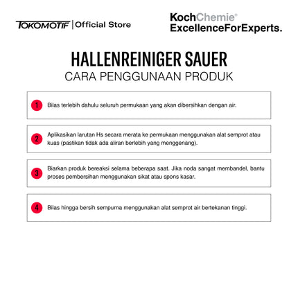 KochChemie Hallenreinger Sauer 23 Kg - Pembersih Ruang Cuci Mobil