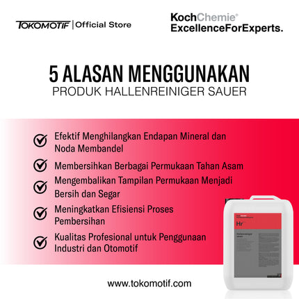 KochChemie Hallenreinger Sauer 23 Kg - Pembersih Ruang Cuci Mobil