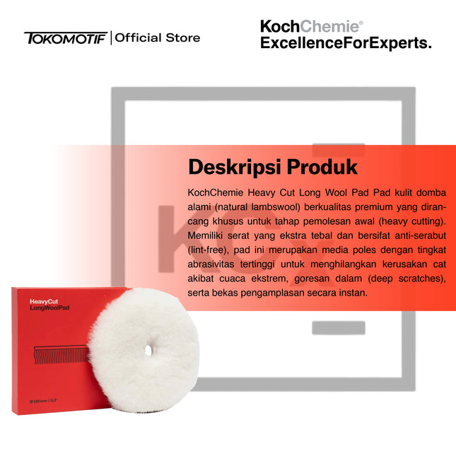 KochChemie Heavy Cut Long Wool Pad 135 mm - Pad Poles