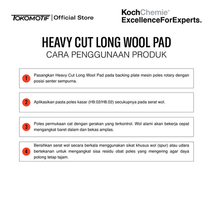 KochChemie Heavy Cut Long Wool Pad 135 mm - Pad Poles