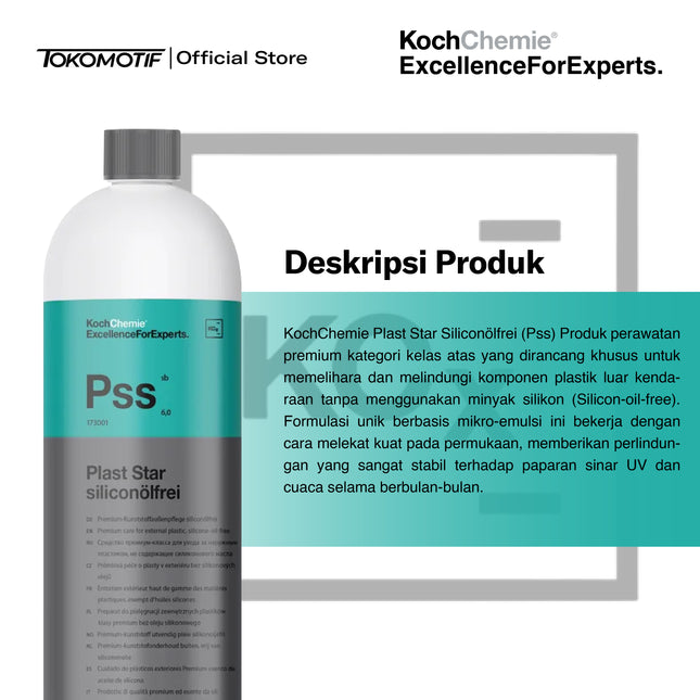 KochChemie Plast Star Siliconolfrei 1000 ml - Cairan Perawatan Plastik