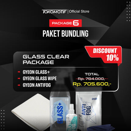 Gyeon Glass Clear Package Paket Pembersih Kaca Mobil Anti Embun Efek Daun Talas Lap Microfiber