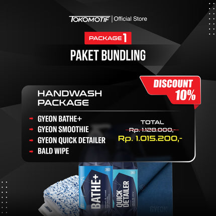Gyeon Hand Wash Package Paket Cuci Mobil Premium Shampo Bathe+ Quick Detailer Smoothie Microfiber