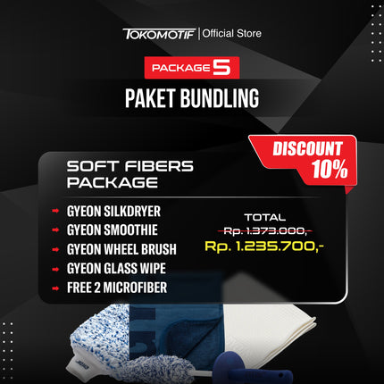 Gyeon Soft Fibers Package Paket Alat Cuci Mobil Premium Wash Mitt Sikat Velg Microfiber Pengering Anti Baret